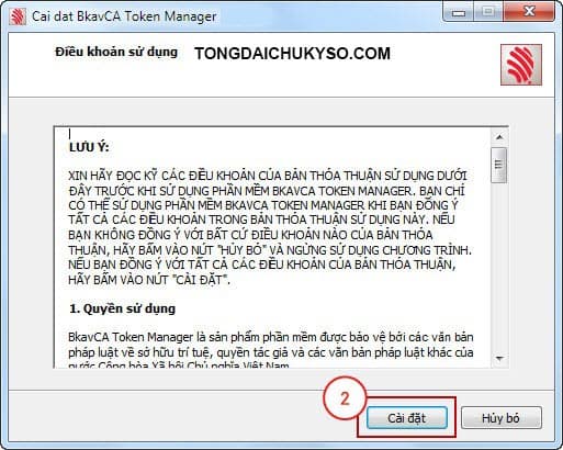 các bước cài đặt chữ ký số bkav ca