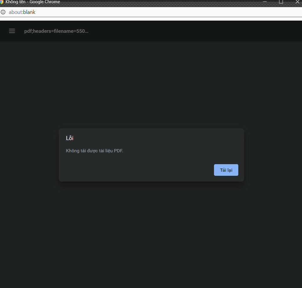 Lỗi không xem được PDF hóa đơn AZ